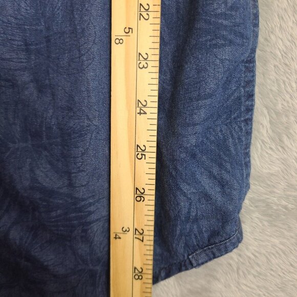Triple Five Soul Blue Floral Pattern Button Down Short Sleeve Shirt Size Medium‎ - Picture 9 of 12